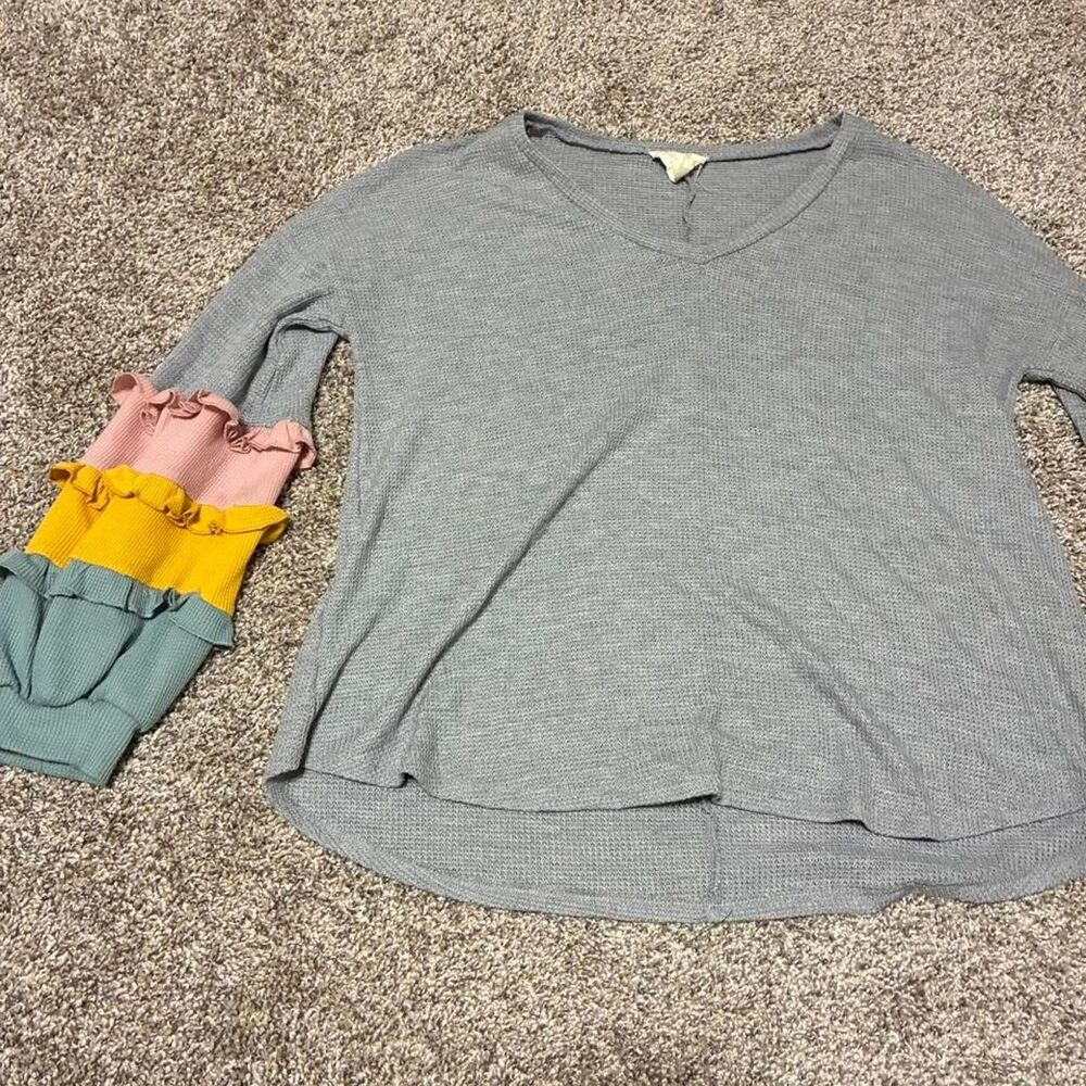 Fantastic-fawn Women's Grey and Blue Blouse